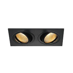 LED Deckeneinbaustrahler NEW TRIA 2 DL SQUARE SET, COB LED, 2700K, 38°, inkl. Treiber, Clipfedern, Weiß