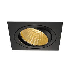 LED Deckeneinbaustrahler NEW TRIA DL SET, eckig, COB LED, 2700K, 30°, inkl. Treiber, Clipfedern, Schwarz