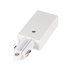 Einspeiser für 1-Phasen HV-Stromschiene, Aufbauversion, Erde rechts, Weiß