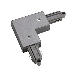 Eck-Verbinder für 1-Phasen HV-Stromschiene, Aufbauversion, Erde außen, Silbergrau