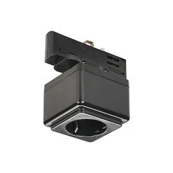 EUTRAC Steckdose mit Adapter für 3-Phasen-Stromschienen, schwarz