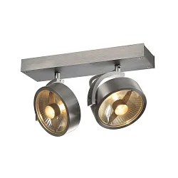 Wand- und Deckenleuchte KALU CW DOUBLE QPAR111, 2x GU10 max. 75W, kardanisch, alu gebürstet