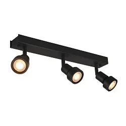 Wall luminaire PURI 3 Ceiling luminaire, GU10, max. 3x50W, with Decoring, black