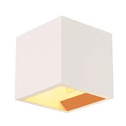 Gips-Wandleuchte PLASTRA CUBE, eckig, G9, max. 42W, weiß