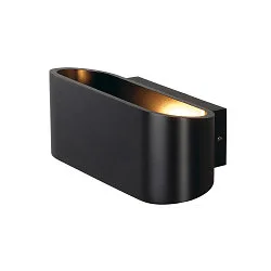 Wandleuchte OSSA 180, Up/Down, oval, R7s 78mm / QT-DE12 max.100W, Schwarz