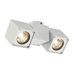 Wand- und Deckenleuchte ALTRA DICE II, 2x GU10, horizontal + vertikal drehbar, Silbergrau / Schwarz