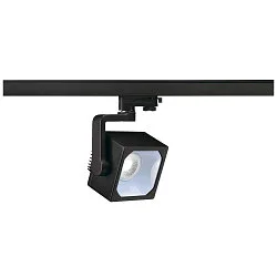 LED 3-Phasen Strahler EURO CUBE, Würfelform, CRi >90, kardanisch, inkl. Adapter, schaltbar, 26W 4000K 2740lm 60°, schwarz