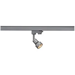3-Phasen Strahler PURI TRACK, GU10 QPAR51 / 111 max. 50W, inkl. Adapter + abnehmbarem Dekoring, silbergrau