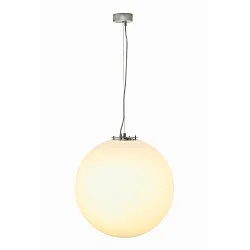 Pendelleuchte ROTOBALL 50 PD, IP20, Ø 50cm, E27, Stahl / PE, silbergrau / weiß, Ø 50 cm