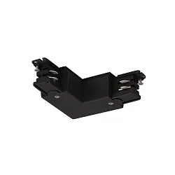 Zubehör für 3-Phasen Aufbauschiene S-TRACK ON/OFF - L-Verbinder, mit Einspeisemöglichkeit, Erde außen, schwarz