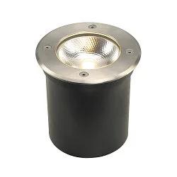 LED Outdoor Bodeneinbauleuchte ROCCI, IP67 IK08, 8.6W 3000K 580lm 120°, schaltbar, starr, Edelstahl 316, Blende rund