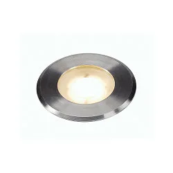 Outdoor LED Bodeneinbaustrahler DASAR® FLAT 80, IP67 IK08, 230V, 7W 3000K 520lm 125°, Edelstahl gebürstet, begehbar