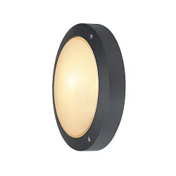 Außenleuchte BULAN Wand-/Deckenleuchte, rund, E14, max. 60W, satiniertes Glas, anthrazit