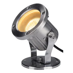 Außenstrahler NAUTILUS 10 SPOT, IP55 IK03, GU10 QPAR51 max. 35W, inkl. 150 cm Kabel (offen), Edelstahl 316