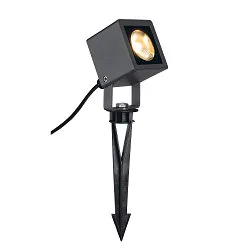 Outdoor LED Erdspießleuchte NAUTILUS 10 CUBE, IP65 IK04, 8.5W 3000K 660lm 45°, mit IP-Steckerkabel, verstellbar, Anthrazit