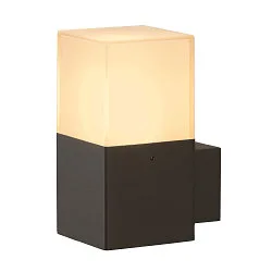 Außenwandleuchte GRAFIT, IP44 IK02, E27, eckig, anthrazit /  Diffusor in Rauchglas-Optik, satiniert, Standard