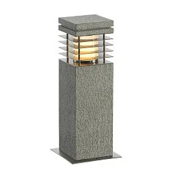 Outdoor Stehleuchte ARROCK GRANITE 40, IP44 IK02, E27 T38, offenes Kabel, Granit salt & pepper / Edelstahl 304, 40cm