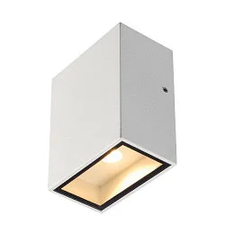 Outdoor LED Wandleuchte BIG QUAD WL, IP44 IK05, eckig, 4.5W 3000K 290lm 110°, Aluminium / Glas, schaltbar, weiß
