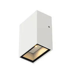 Outdoor LED Wandleuchte QUAD, IP44 IK02, eckig, down, 4.6W 3000K 100lm 90°,Aluminium / Glas , schaltbar, weiß