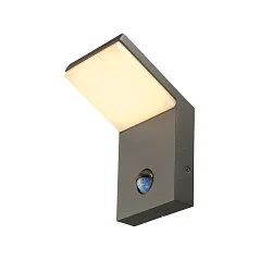 LED Außenwandleuchte ORDI, IP44 IK02, 9W 3000K 740lm 120°, Aluminium, Anthrazit / opal, mit Sensor