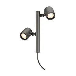 Outdoor Stehleuchte MYRA SPOT DOUBLE, IP44, 2-fllammig, 2x GU10 LED max. 4.5W, dreh- und neigbar, Anthrazit