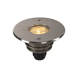 LED Bodeneinbauleuchte DASAR® 920 LV, IP67 IK08, Ø 9.2cm, 12/24V DC, 6.5W 3000K 520lm 40°, ohne BG, begehbar, Edelstahl 316