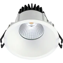 LED Einbauleuchte VELIA, rund, 11W, IP44, dimmbar, 2700K, weiß matt