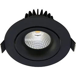 recessed luminaire VELIA TILT round IP44, black matt dimmable 13W 850lm 1800|3000K