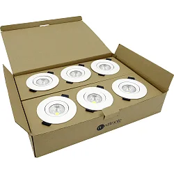LED Einbauleuchte VELIA, 6er Set, rund, 7W, 1800-3000K, 850lm, IP54, 3-stufiger CCT-Schalter, IP54, weiß matt