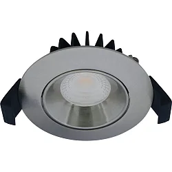 LED Einbauleuchte VELIA LOW PROFILE, rund, 5,5W, 3000K, 320lm, IP44, dimmbar, alu gebürstet