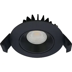 LED Einbauleuchte VELIA LOW PROFILE, rund, 5,5W, 4000K, 340lm, IP44, dimmbar, schwarz matt