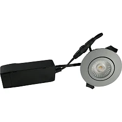 LED Einbauleuchte LOW PROFILE, rund, 6W, 4000K, 510lm, IP54, dimmbar, grau