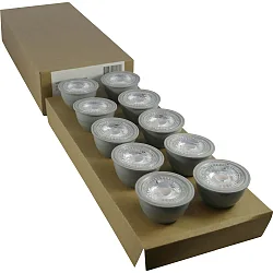 LED Leuchtmittel, 36°, GU10, 10 Stück, 4,8W, 4000K, 380lm, IP44, dimmbar, weiß/grau, opal