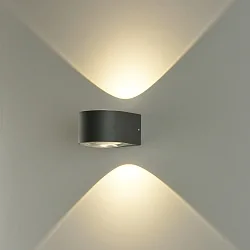 Wandleuchte ANIA, Up & Down, 2 x 6W LED, 1080lm, 3000K, IP65, IK06, anthrazit