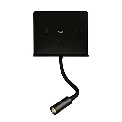 LED Wandleuchte CALMAP 16/3836 Leseleuchte, 6W+3W, 3000K, 630lm+285lm, IP20, inkl. zwei Schalter, mit USB-C, verstallbar