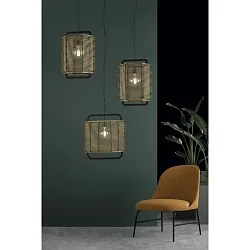 Pendelleuchte CORDA, Ø 45,0 cm, 1 x E27 LED, 1 x 15W, IP20, IK05, sand