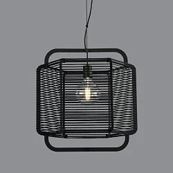 Pendelleuchte CORDA, Ø 50,0 cm, 1 x E27 LED, 1 x 15W, IP20, IK05, schwarz