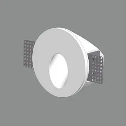 Einbau-Wandleuchte THRILLER, rund, rahmenlos, 2W, 165lm, 3000K, IP20, IK05, aus Gips