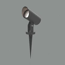 Erdspieß-Strahler SEIREN, IP65 IK06, LED GU10 max. 8W (LED), neigbar, offenes Kabel, mit Verbinder, Anthrazit strukturiert