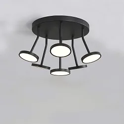 Deckenleuchte CORVUS, 6 x 7W, 3660lm, 3000K, IP20, IK03, schwarz