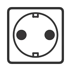 Einsatz für Albert Energiesäule Typ Nr. 4405 /-07 /-09 - Schuko-Steckdose IP44, D - Typ F, mit Klappdeckel