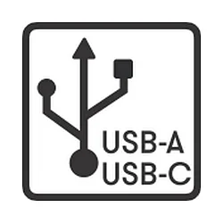 Einsatz für Albert Energiesäule Typ Nr. 4417 /-19 - USB-Steckdose mit USB-A / USB-C Port, IP55, schwarz / klares Fenster