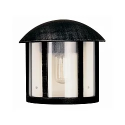 Outdoor Wall luminaire Country style Vintage Type No. 3225, half shape, IP44, E27 QA55, cast alu clear, black-silver