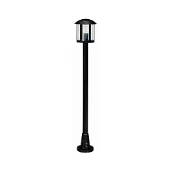 Wegeleuchte Landhausstil Vintage Typ Nr. 4139, E27, IP44, Höhe 116cm, E27 QA55 57W, Alu-Guss / Acrylglas klar, Schwarz-Silber