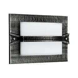 Outdoor Wand- und Deckenleuchte Typ Nr. 6263, eckig, 1 Querstrebe, IP44, E27 QA55 max. 57W, Alu-Guss / Opalglas, Schwarz-Silber