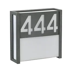 Hausnummer-Blende 32 zu LED Außenwandleuchte Typ Nr. 6401 (ALB-666401), individuell gelasert, Anthrazit