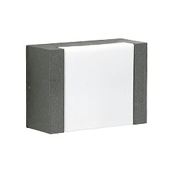 LED Außenwandleuchte Typ Nr. 0331, flacher Lichtverteiler, IP54, 5W 3000K 480lm, Alu-Guss / Acrylglas opal, dimmbar, Anthrazit