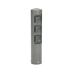 Outdoor Steckdosensäule Typ Nr. 2102, 3-fach, IP44, ohne Schaltfunktion, Alu-Guss, Anthrazit