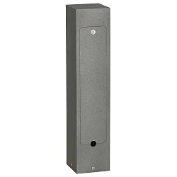 Outdoor Steckdosensäule Typ Nr. 4413, IP55, eckig, 3 Schuko-Steckdosen, abschließbar, Anthrazit / Edelstahl