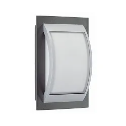 Outdoor Wand- und Deckenleuchte Typ Nr. 6199, IP44, 20 x 30cm, E27 QA55 max. 57W, Alu-Guss / Opalglas, Silber / Anthrazit